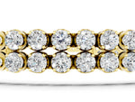 Yellow gold Double Row Round Diamond Tennis Bracelet with Prong Setting_1