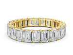 Yellow gold Emerald Cut Diamond Eternity Band with Shared Prong Setting