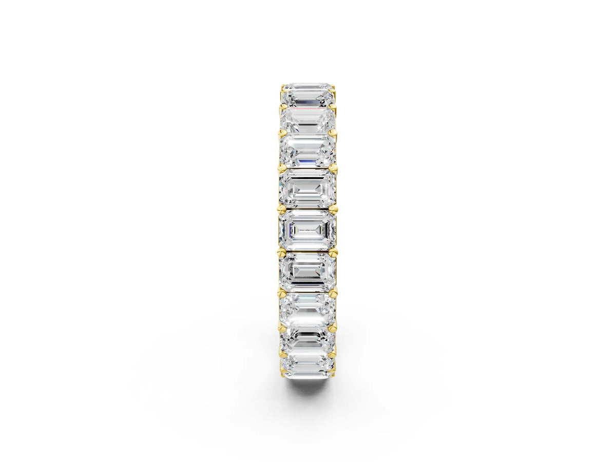 Yellow gold Emerald Cut Diamond Eternity Band with Shared Prong Setting_2