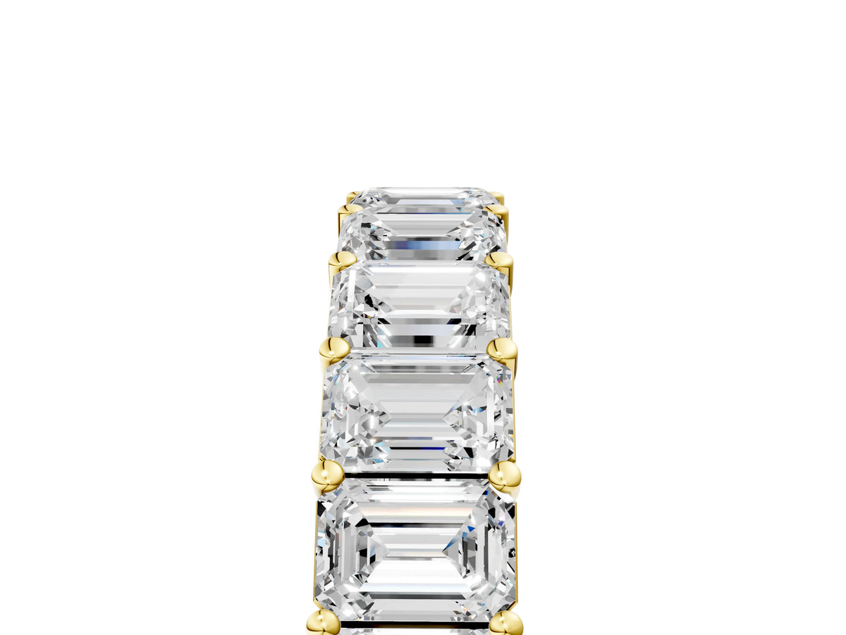 Yellow gold Emerald Cut Diamond Eternity Band with Shared Prong Setting_5