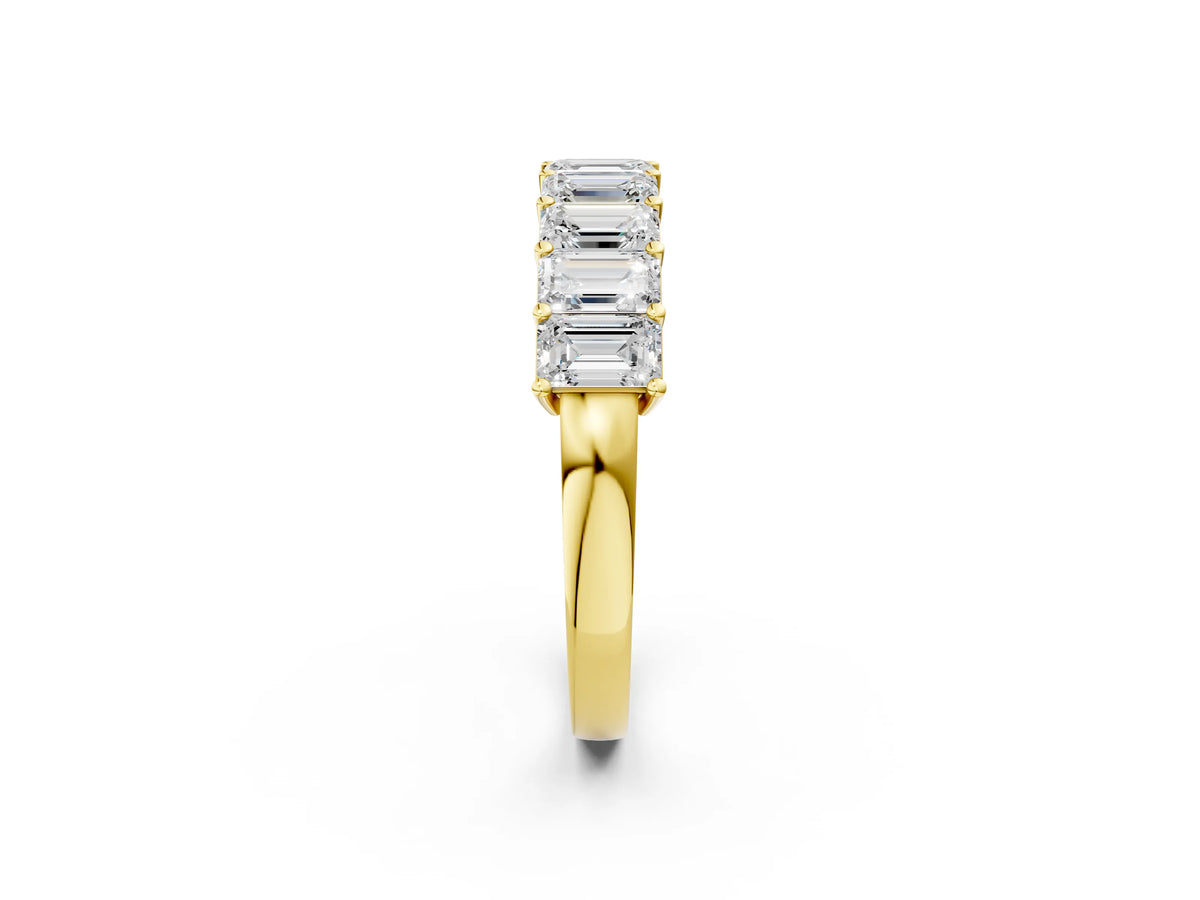 Yellow gold Emerald Cut Diamond Prong-Set Eternity Band_2