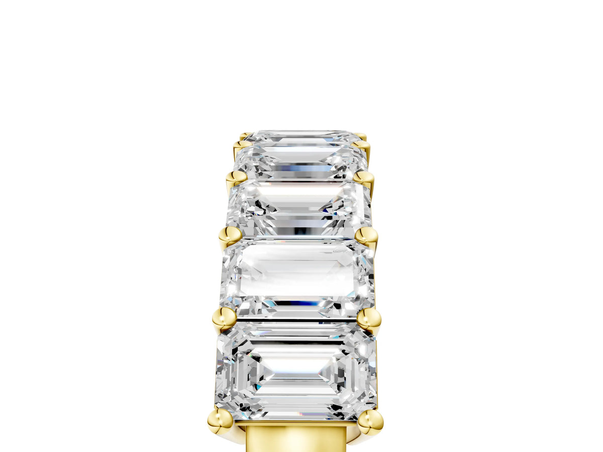 Yellow gold Emerald Cut Diamond Prong-Set Eternity Band_5