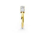 Yellow gold Emerald Cut Diamond Prong-Set Half Eternity Band_2
