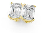 Yellow gold Emerald Cut Diamond Stud Earrings_1