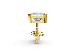 Yellow gold Emerald Cut Diamond Stud Earrings_2