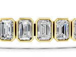 Yellow gold Emerald Cut Diamond Tennis Bracelet with Bezel Setting_1
