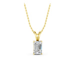 Yellow gold Emerald Cut Solitaire Pendant with Four-Prong Setting_1