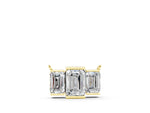 Yellow gold Emerald Cut Three-Stone Bar Pendant with Bar Prong Setting