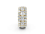 Yellow gold Emerald Cut and Round Diamond Three-Row Eternity Mens Band_2