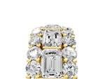Yellow gold Emerald Cut and Round Diamond Three-Row Eternity Mens Band_5