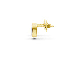 Yellow gold Emerald Diamond Bezel-Set Stud Earrings_2