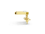 Yellow gold Emerald Diamond Open Frame Stud Earrings_2