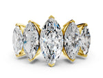 Yellow gold Five-Stone Marquise Diamond Prong Set Band