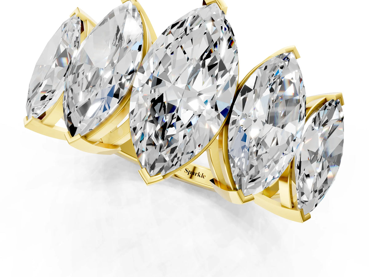 Yellow gold Five-Stone Marquise Diamond Prong Set Band_1