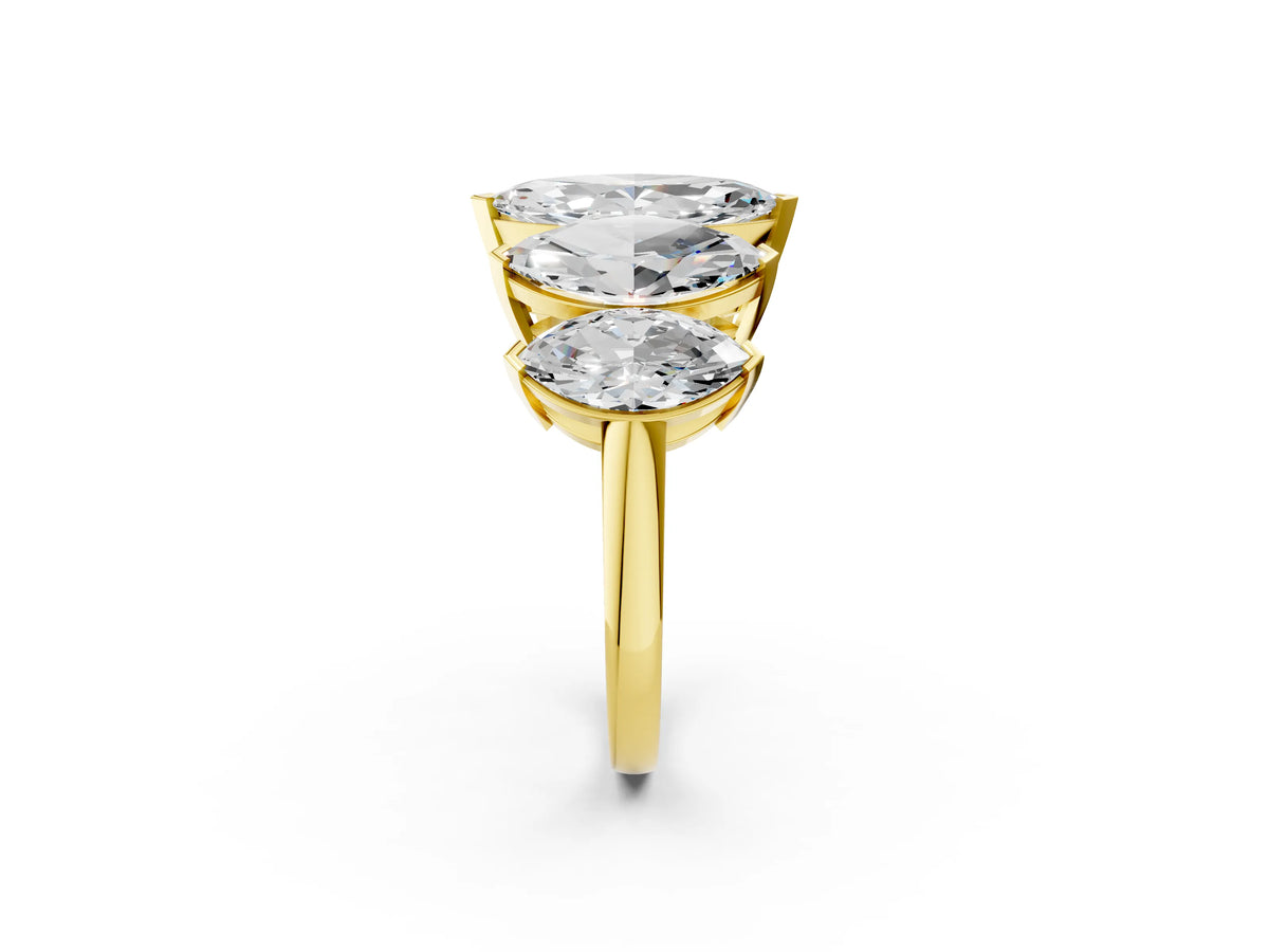 Yellow gold Five-Stone Marquise Diamond Prong Set Band_2