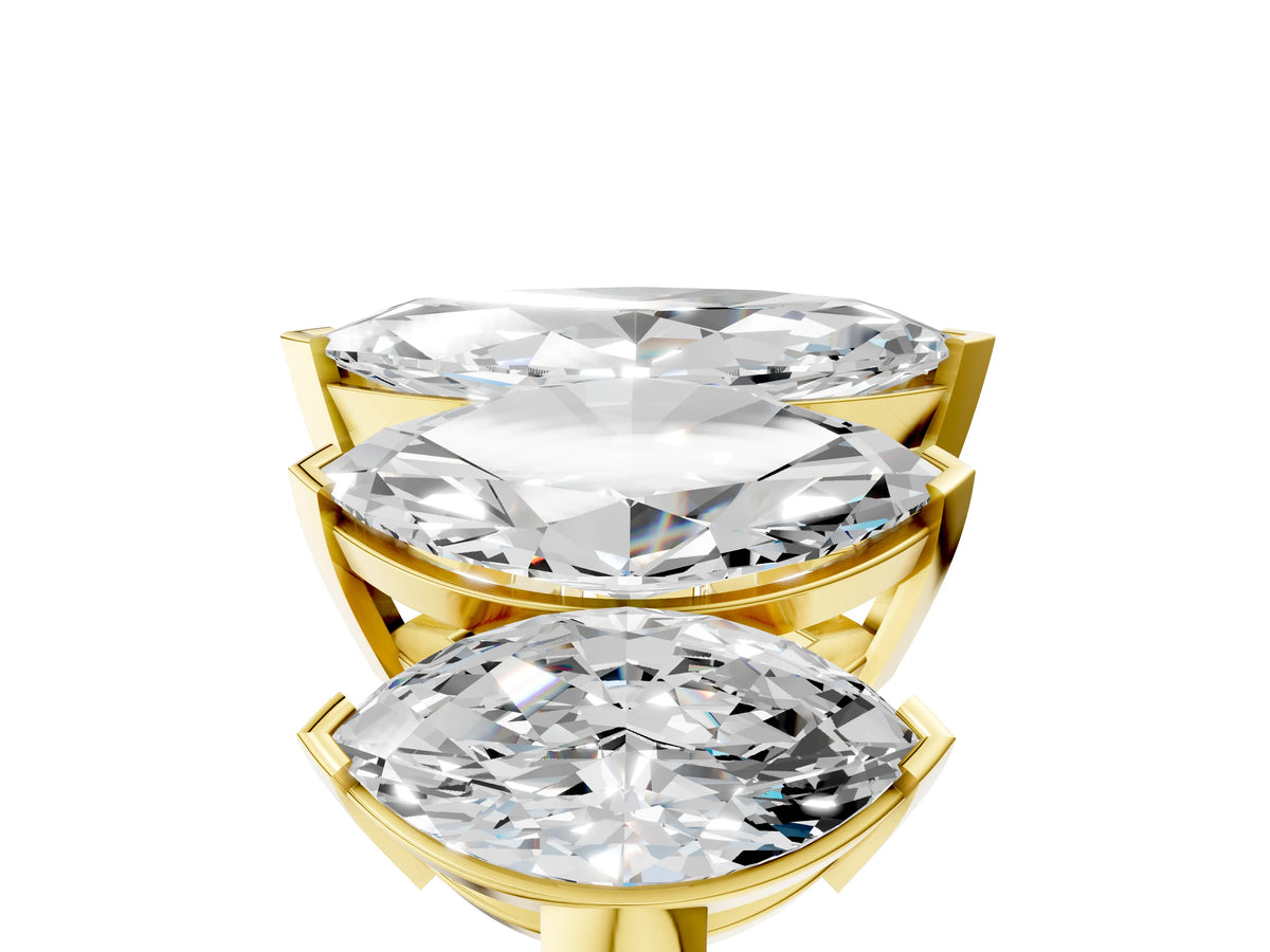 Yellow gold Five-Stone Marquise Diamond Prong Set Band_5