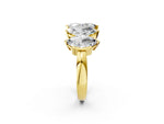 Yellow gold Five Stone Marquise Diamond Prong Set White Gold Band_2