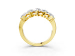 Yellow gold Five Stone Marquise Diamond Prong Set White Gold Band_3