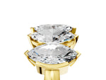 Yellow gold Five Stone Marquise Diamond Prong Set White Gold Band_5