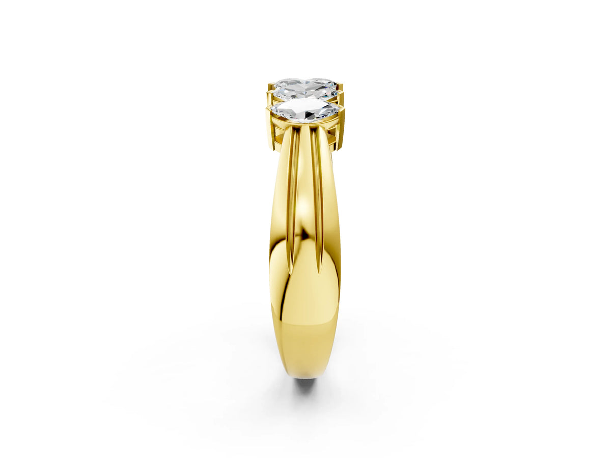 Yellow gold Five-Stone Marquise Diamond Split Shank Ring with Shared Prong Setting_2
