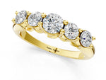 Yellow gold Five-Stone Round Brilliant Diamond Prong Set White Gold Band_1