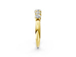Yellow gold Five-Stone Round Brilliant Diamond Prong Set White Gold Band_2