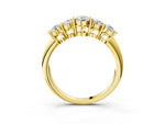 Yellow gold Five-Stone Round Brilliant Diamond Prong Set White Gold Band_3