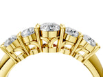 Yellow gold Five-Stone Round Brilliant Diamond Prong Set White Gold Band_4