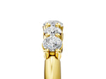 Yellow gold Five-Stone Round Brilliant Diamond Prong Set White Gold Band_5