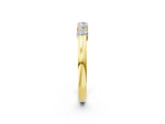 Yellow gold Five-Stone Round Diamond Channel Set Band with Shared Prong Setting_2