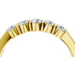 Yellow gold Five-Stone Round Diamond Channel Set Band with Shared Prong Setting_4