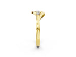 Yellow gold Five-Stone Round Diamond Crossover Band with Prong Setting_2