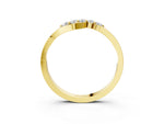 Yellow gold Five-Stone Round Diamond Crossover Band with Prong Setting_3