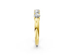 Yellow gold Five-Stone Round Diamond Prong Set White Gold Band_2