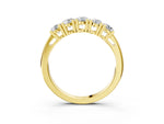 Yellow gold Five-Stone Round Diamond Prong Set White Gold Band_3