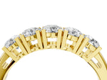 Yellow gold Five-Stone Round Diamond Prong Set White Gold Band_4