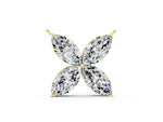 Yellow gold Four-Prong Marquise Diamond Flower Pendant