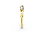 Yellow gold Four-Stone Round Cut Diamond Prong-Set White Gold Band_2
