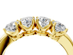 Yellow gold Four-Stone Round Cut Diamond Prong-Set White Gold Band_4