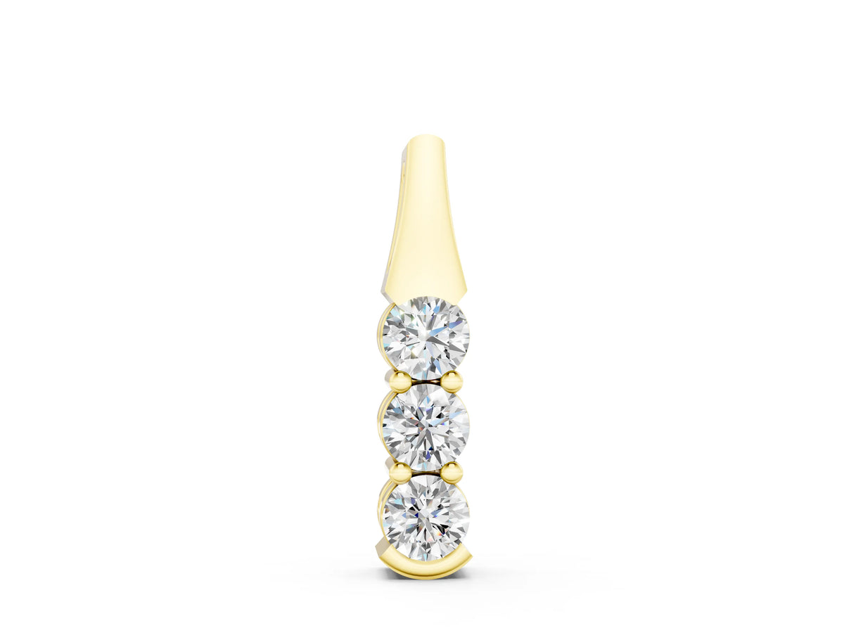 Yellow gold Four-Stone Round Diamond Channel-Set Pendant