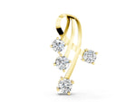 Yellow gold Four-Stone Round Diamond Prong-Set Pendant