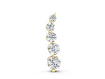 Yellow gold Graduated Round Diamond Prong Set Pendant