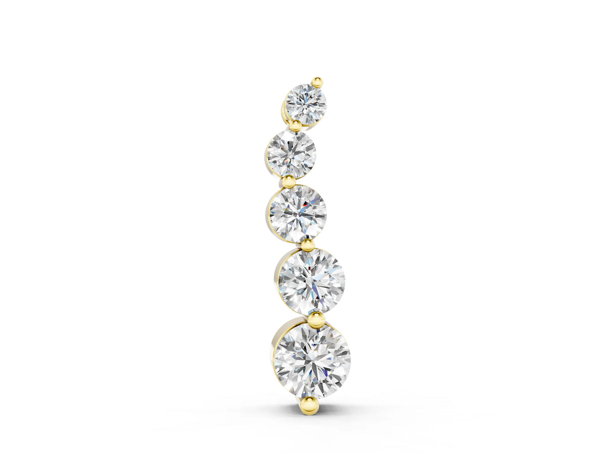 Yellow gold Graduated Round Diamond Prong Set Pendant