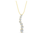Yellow gold Graduated Round Prong-Set Diamond Pendant_1
