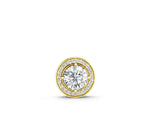 Yellow gold Halo Round Diamond Four-Prong Pendant