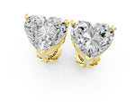 Yellow gold Heart Cut Diamond Stud Earrings_1