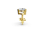Yellow gold Heart Cut Diamond Stud Earrings_2