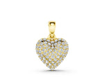 Yellow gold Heart Diamond Pendant with Pavé Setting