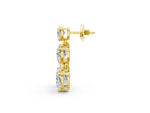 Yellow gold Heart Diamond Triple Drop Earrings_1