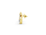 Yellow gold Heart Diamond X Stud Earrings with Baguette and Round Accents_1